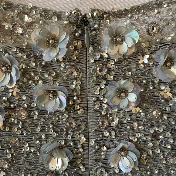 BHLDN ADRIANNA PAPELL PETALUMA SEQUINS DRESS FLORAL SHEATH ANTHROPOLOGIE  2 - Picture 7 of 11